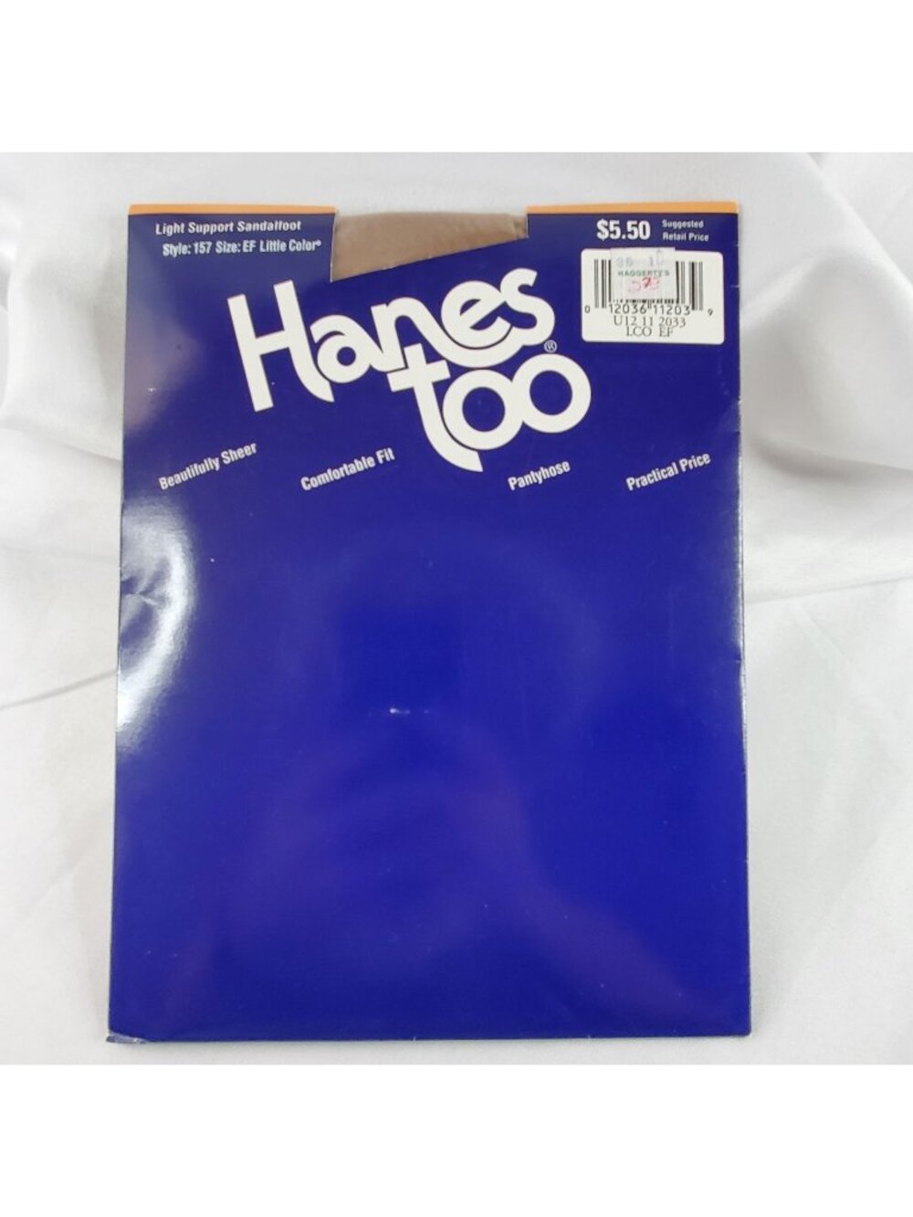 Hanes Too Light Support Sandalfoot Pantyhose Style 157 Size EF Little Color 1994